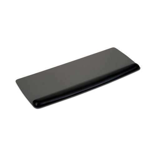 Picture of Antimicrobial Gel Mouse Pad/Keyboard Wrist Rest Platform, 25.5 x 10.6, Black/Silver