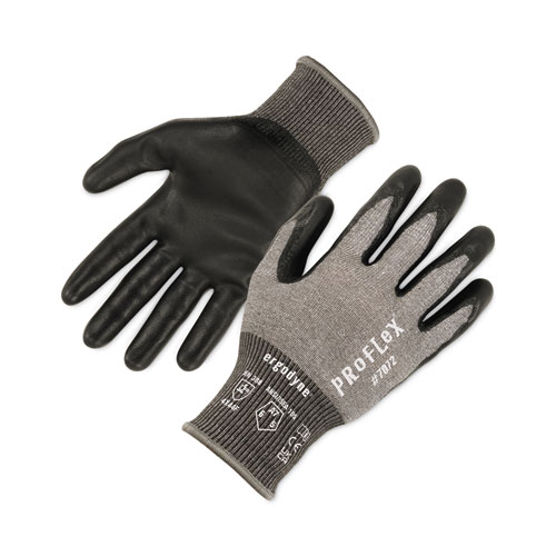 Picture of ProFlex 7072 ANSI A7 Nitrile-Coated CR Gloves, EN388: 4X44F, 9" Long, XX-Large, Gray, 12 Pairs