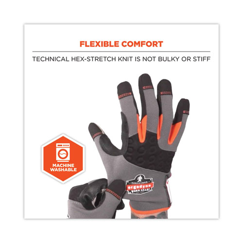 Picture of ProFlex 710 Heavy-Duty Mechanics Gloves, Gray, Small, Pair