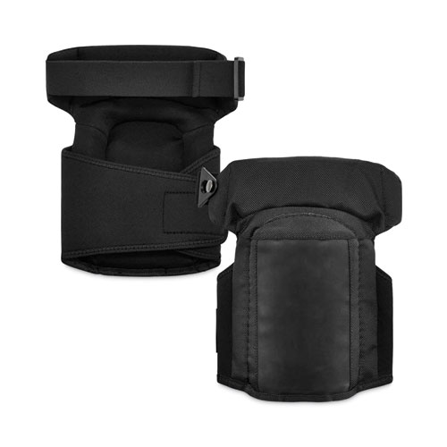 ProFlex+450+Hinged+Slip+Resistant+Gel+Knee+Pads%2C+Soft+Cap%2C+Hook+and+Loop+Closure%2C+Black%2C+Pair