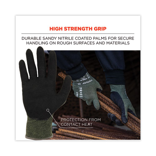Picture of ProFlex 7042 ANSI A4 Nitrile-Coated CR Gloves, EN388: 4X41D, 9" Long, X-Large, Green, 12 Pairs
