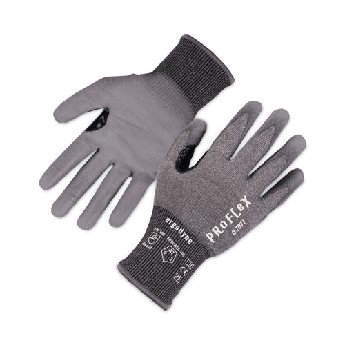 Picture of ProFlex 7071 ANSI A7 PU Coated CR Gloves, EN388: 4X42F, 9" Long, Medium, Gray, 12 Pairs