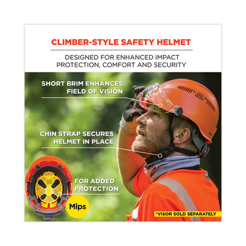 Picture of Skullerz 8975-MIPS Class C Safety Helmet with MIPS Elevate Ratchet Suspension, Orange
