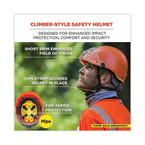 Picture of Skullerz 8974-MIPS Class E Safety Helmet with MIPS Elevate Ratchet Suspension, Orange