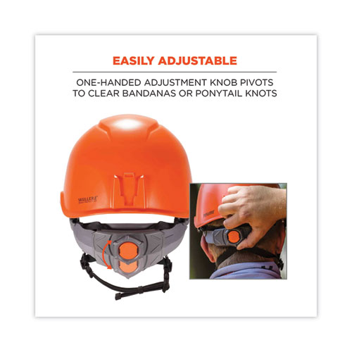 Picture of Skullerz 8974V Class E Safety Helmet with 8991 Visor Kit, Clear Lens, 6-Point Ratchet Suspension, Orange