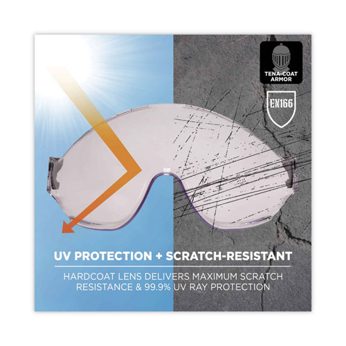 Picture of Skullerz 8974V Class E Safety Helmet with 8991 Visor Kit, Clear Lens, 6-Point Ratchet Suspension, Orange