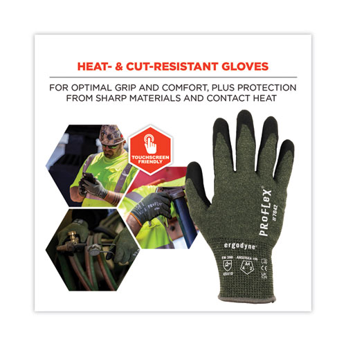 Picture of ProFlex 7042 ANSI A4 Nitrile-Coated CR Gloves, EN388: 4X41D, 9" Long, X-Large, Green, 12 Pairs