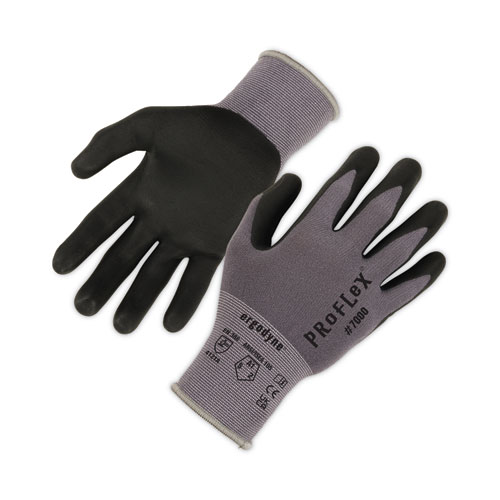 Picture of ProFlex 7000 Nitrile-Coated Gloves Microfoam Palm, EN388: 4121A, 9" Long, Small, Gray, 12 Pairs