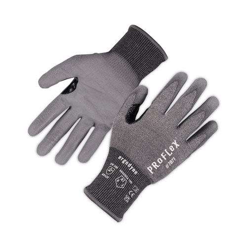 Picture of ProFlex 7071 ANSI A7 PU Coated CR Gloves, EN388: 4X42F, 9" Long, X-Large, Gray, 12 Pairs