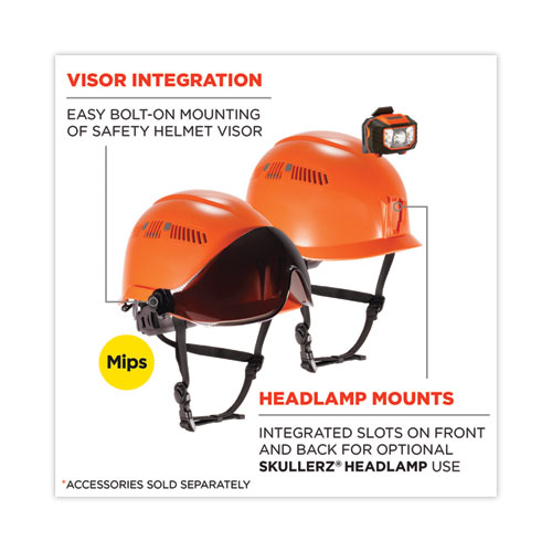 Picture of Skullerz 8975-MIPS Class C Safety Helmet with MIPS Elevate Ratchet Suspension, Orange