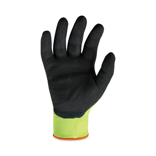 Picture of ProFlex 7021 Hi-Vis Nitrile-Coated CR Gloves, EN388: 4342B, 9.25" Long, Large, Lime, Pair