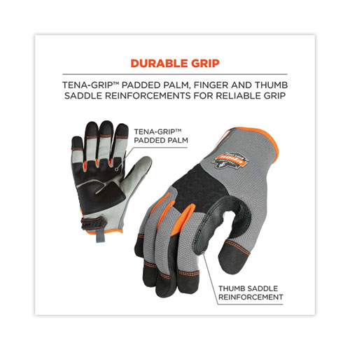 Picture of ProFlex 710 Heavy-Duty Mechanics Gloves, Gray, Small, Pair