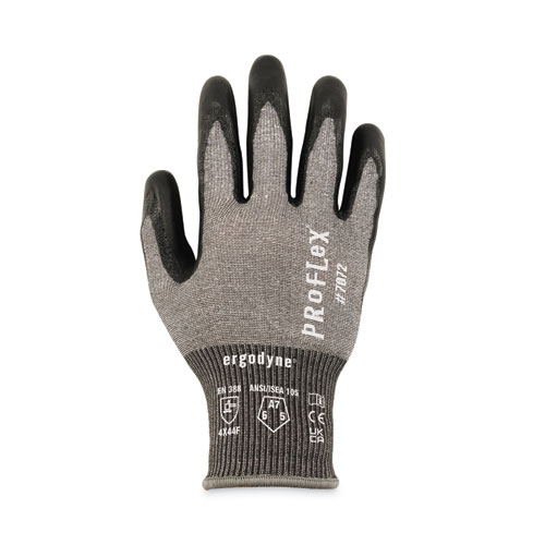 Picture of ProFlex 7072 ANSI A7 Nitrile-Coated CR Gloves, EN388: 4X44F, 9" Long, XX-Large, Gray, 12 Pairs