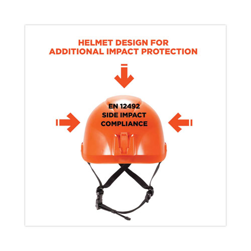 Picture of Skullerz 8974V Class E Safety Helmet with 8991 Visor Kit, Smoke Lens, 6-Point Ratchet Suspension, Orange