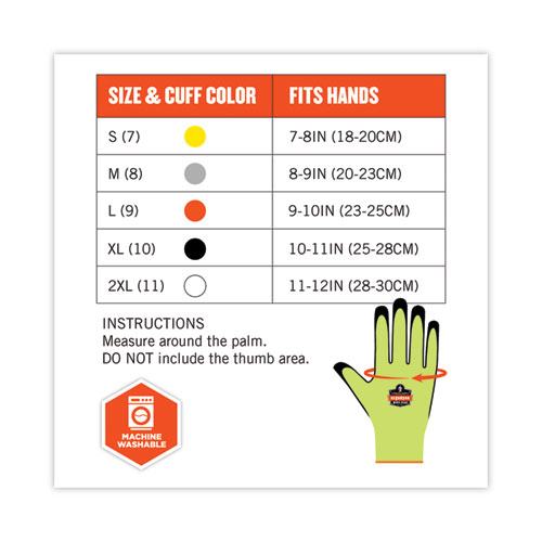 Picture of ProFlex 7021 Hi-Vis Nitrile-Coated CR Gloves, EN388: 4342B, 9.25" Long, Large, Lime, Pair