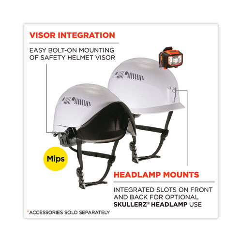Picture of Skullerz 8975-MIPS Class C Safety Helmet with MIPS Elevate Ratchet Suspension, White