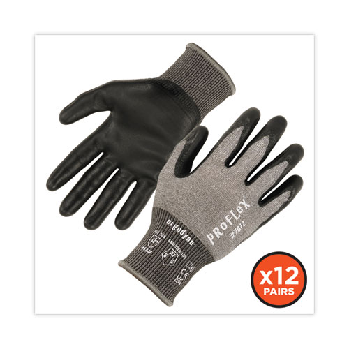 Picture of ProFlex 7072 ANSI A7 Nitrile-Coated CR Gloves, EN388: 4X44F, 9" Long, XX-Large, Gray, 12 Pairs