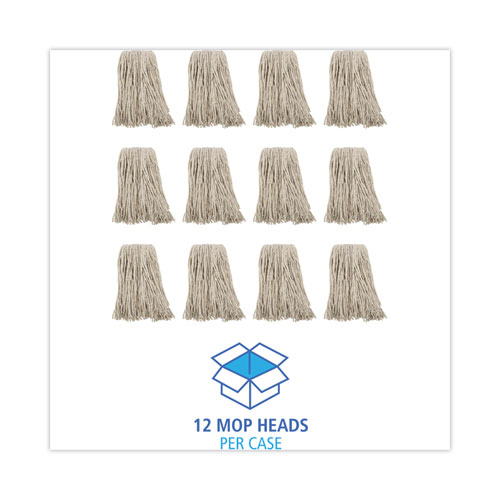 Picture of Premium Cut-End Wet Mop Heads, Cotton, 16oz, White, 12/Carton