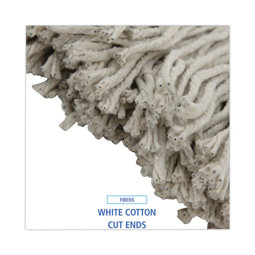 Picture of Premium Cut-End Wet Mop Heads, Cotton, 20oz, White, 12/Carton