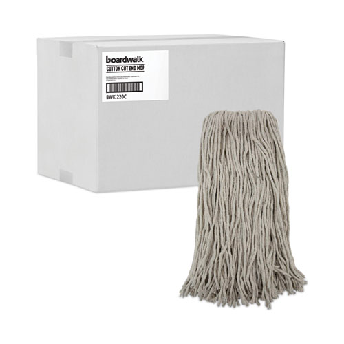 Picture of Premium Cut-End Wet Mop Heads, Cotton, 20oz, White, 12/Carton