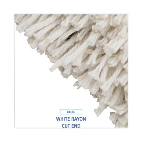 Picture of Premium Cut-End Wet Mop Heads, Rayon, 24oz, White, 12/Carton