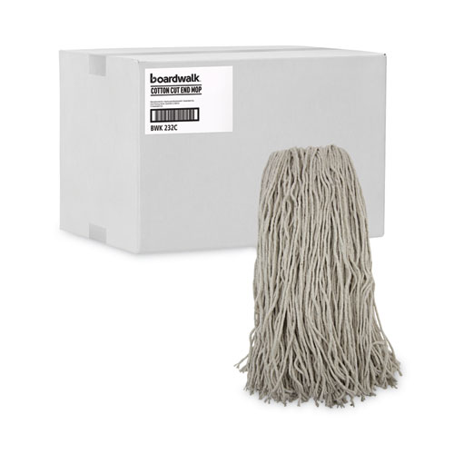 Picture of Mop Head, Premium Standard Head, Cotton Fiber, 32oz, White, 12/Carton