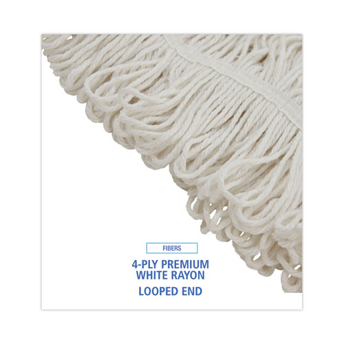 Picture of Pro Loop Web/Tailband Wet Mop Head, Rayon, 24oz, White, 12/Carton