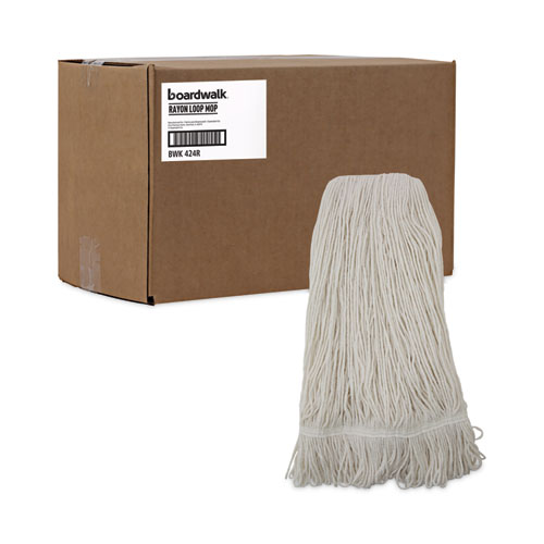 Picture of Pro Loop Web/Tailband Wet Mop Head, Rayon, 24oz, White, 12/Carton