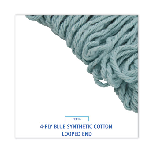 Picture of EchoMop with Looped-End Wet Head, Synthetic/Cotton, Medium, Blue, 12/Carton