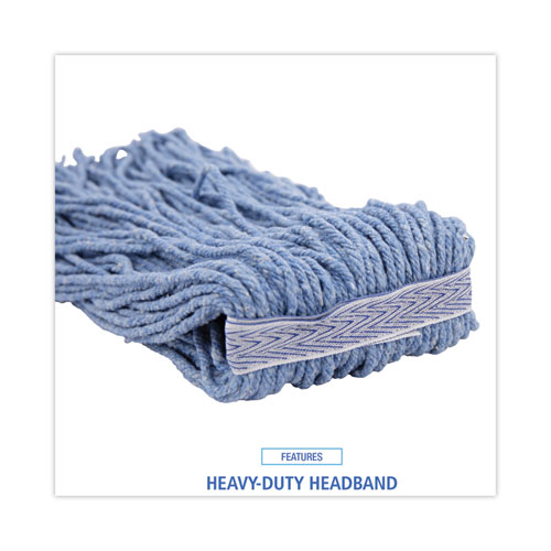 Picture of Mop Head, Standard Head, Cotton/Synthetic Fiber, Cut-End, #16., Blue