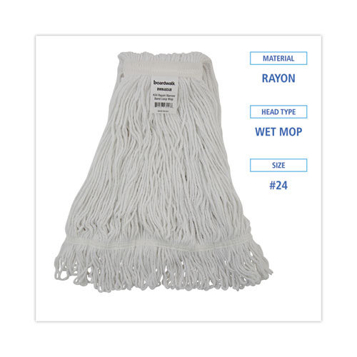 Picture of Pro Loop Web/Tailband Wet Mop Head, Rayon, #24 Size, White, 12/Carton