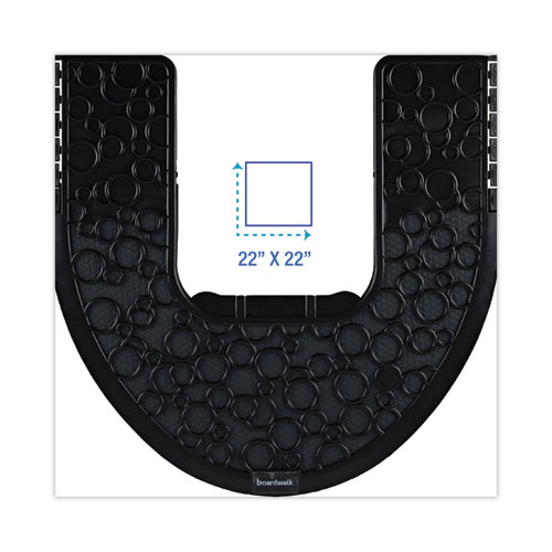 Picture of Commode Mat 2.0 Disposable Toilet Floor Mat, Non-Slip Rubber, 22 x 22, Black, 6/Carton