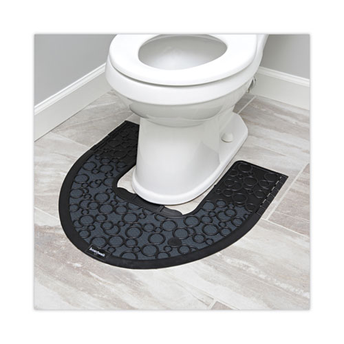 Picture of Commode Mat 2.0 Disposable Toilet Floor Mat, Non-Slip Rubber, 22 x 22, Black, 6/Carton