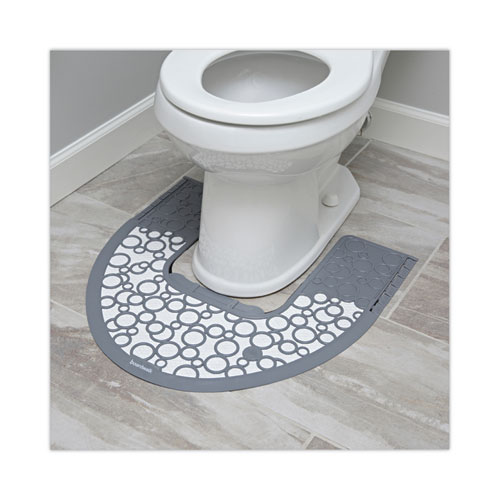 Picture of Commode Mat 2.0 Disposable Toilet Floor Mat, Non-Slip Rubber, 22 x 22, Gray/White, 6/Carton