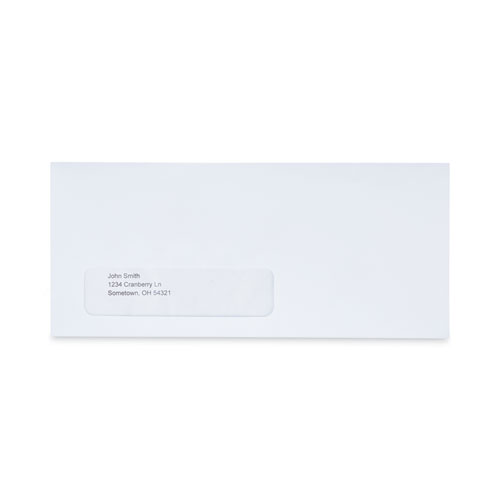 Picture of Peel Seal Strip Business Envelope, Address Window, #10, Square Flap, Self-Adhesive Closure, 4.13 x 9.5, White, 500/Box