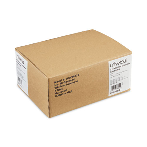 Picture of Open-Side Business Envelope, 1 Window, #10, Commercial Flap, Gummed Closure, 4.13 x 9.5, White, 250/Box