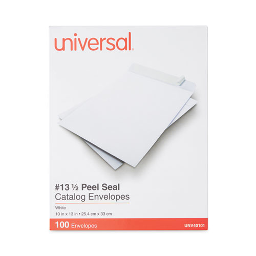 Picture of Peel Seal Strip Catalog Envelope, #13 1/2, Square Flap, Self-Adhesive Closure, 10 x 13, White, 100/Box