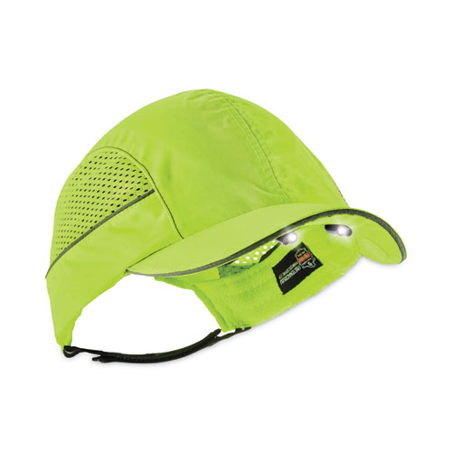 Skullerz+8960+Bump+Cap+with+LED+Lighting%2C+Short+Brim%2C+Lime+Green