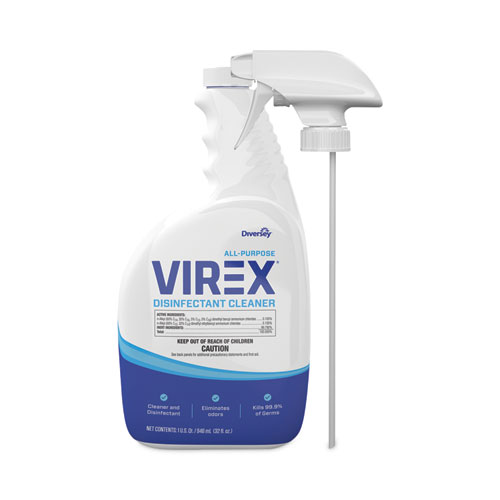 Picture of Virex All-Purpose Disinfectant Cleaner, Lemon Scent, 32 oz Spray Bottle, 4/Carton