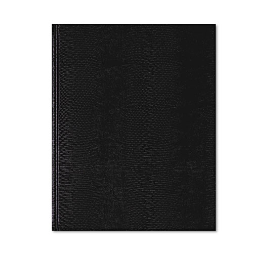 Picture of Executive Notebook with Ribbon Bookmark, 1-Subject, Medium/College Rule, Black Cover, (75) 10.75 x 8.5 Sheets