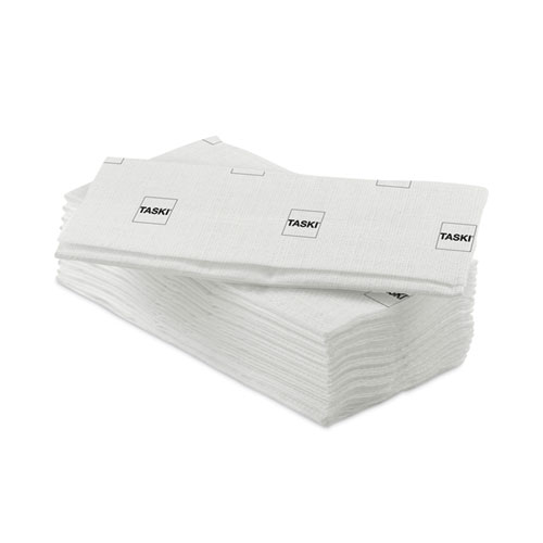 Picture of Taskisum Disposable Microfiber Mop, 17.7 x 4.9 White Microfiber Head, 25/Pack