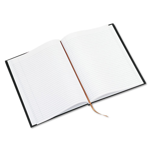 Picture of Executive Notebook with Ribbon Bookmark, 1-Subject, Medium/College Rule, Black Cover, (75) 10.75 x 8.5 Sheets