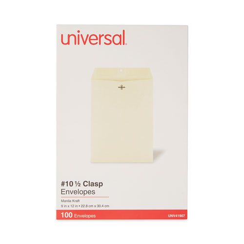 Picture of Kraft Clasp Envelope, #10 1/2, Square Flap, Clasp/Gummed Closure, 9 x 12, Brown Kraft, 100/Box