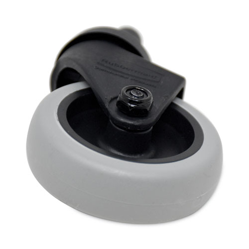 Picture of Replacement Bayonet-Stem Swivel Casters, Grip Ring Stem, 3" Soft Rubber Wheel, Black