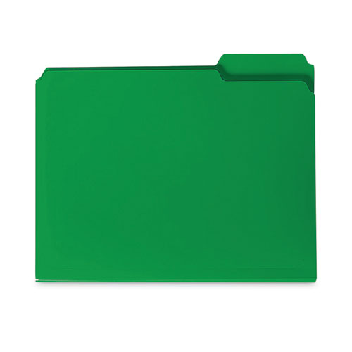 Picture of Top Tab Poly Colored File Folders, 1/3-Cut Tabs: Assorted, Letter Size, 0.75" Expansion, Green, 24/Box