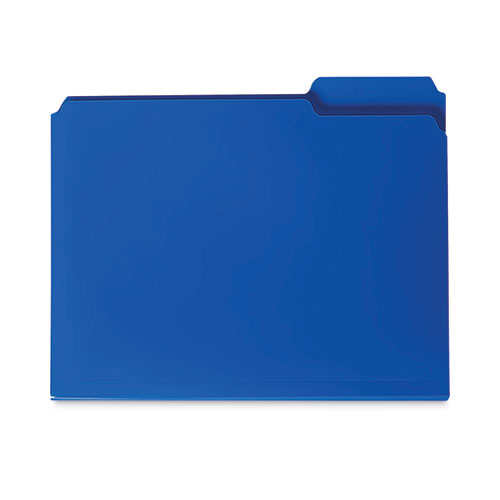 Picture of Top Tab Poly Colored File Folders, 1/3-Cut Tabs: Assorted, Letter Size, 0.75" Expansion, Blue, 24/Box