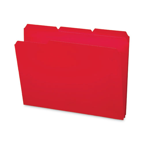 Picture of Top Tab Poly Colored File Folders, 1/3-Cut Tabs: Assorted, Letter Size, 0.75" Expansion, Red, 24/Box