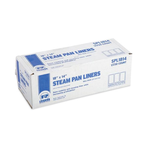 Picture of Steam Pan Liners for 1/3-Size Pans, Includes Twist-Ties, 18" x 14", Clear, 250/Carton