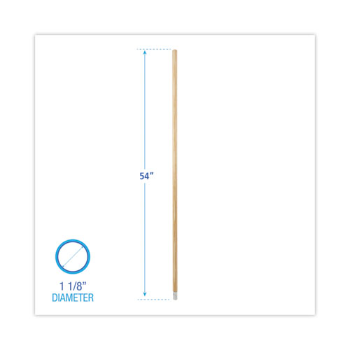 Picture of Lie-Flat Screw-In Mop Handle, Lacquered Wood, 1.13" dia x 54", Natural