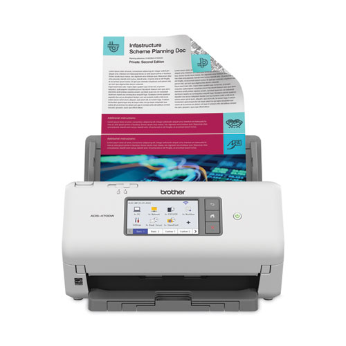 Picture of ADS-4700W Professional Desktop Scanner, 600 dpi Optical Resolution, 80-Sheet Auto Document Feeder